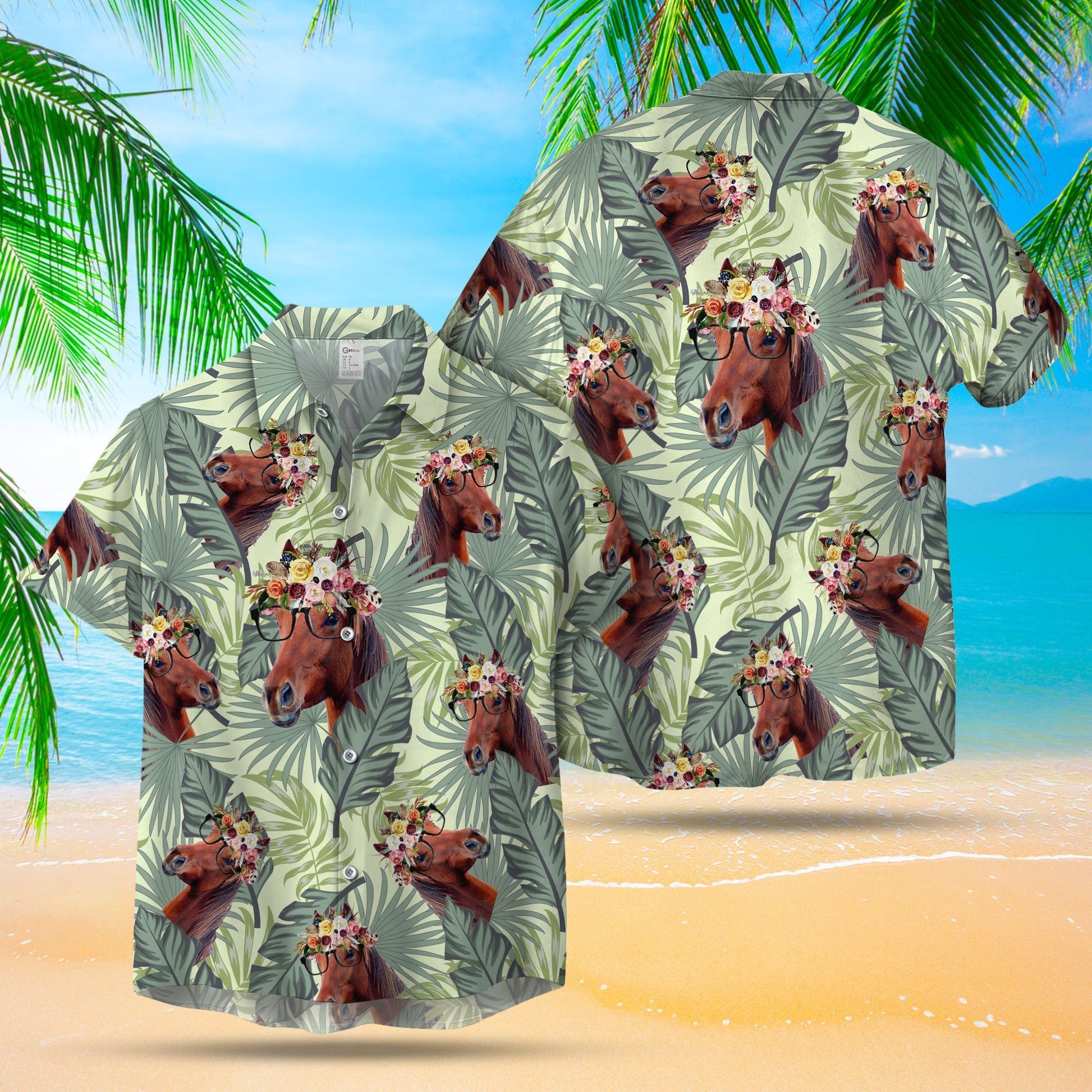 Horse Leafy Hawaiian Shirt | Unique Beach Shirt Hawaiian