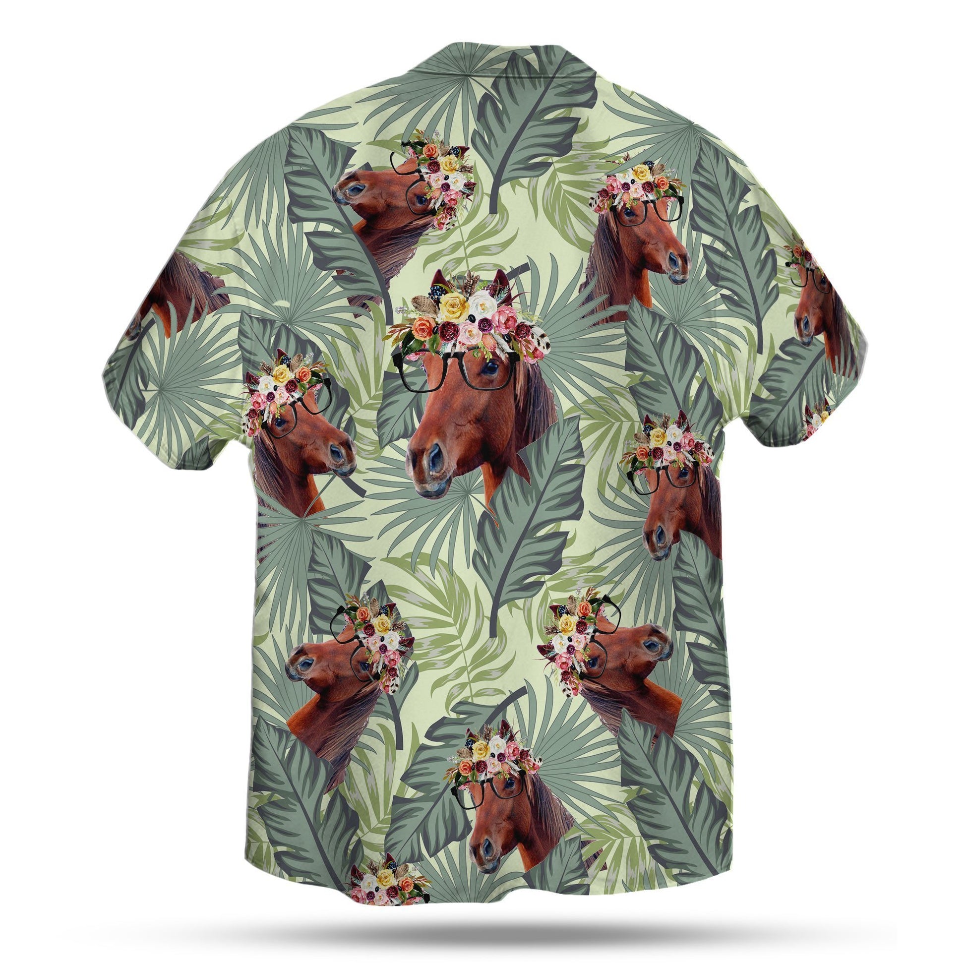 Horse Leafy Hawaiian Shirt | Unique Beach Shirt Hawaiian