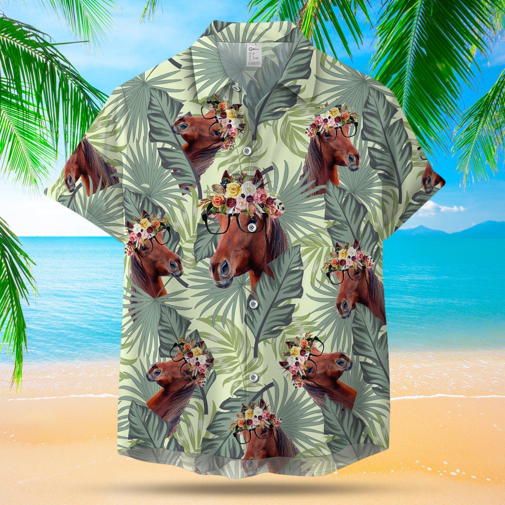 Horse Leafy Hawaiian Shirt | Unique Beach Shirt Hawaiian