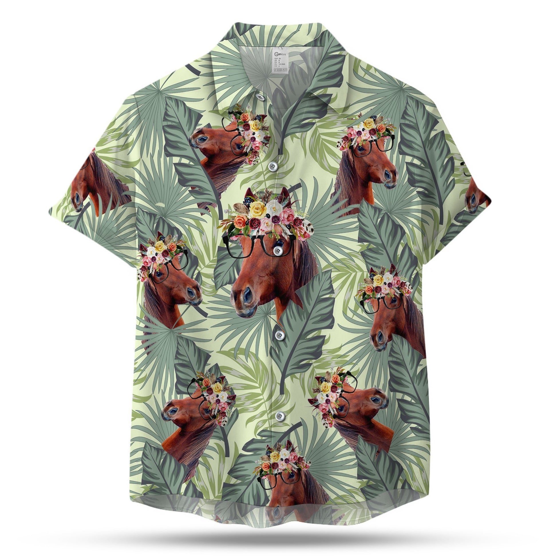 HORSE LEAFY HAWAIIAN SHIRT