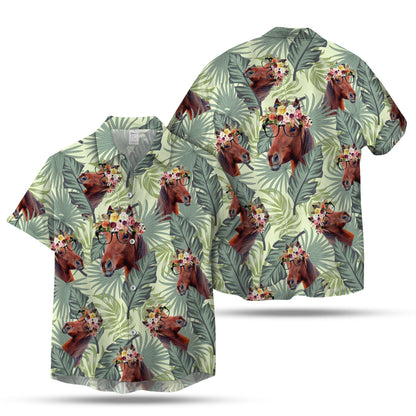 HORSE LEAFY HAWAIIAN SHIRT