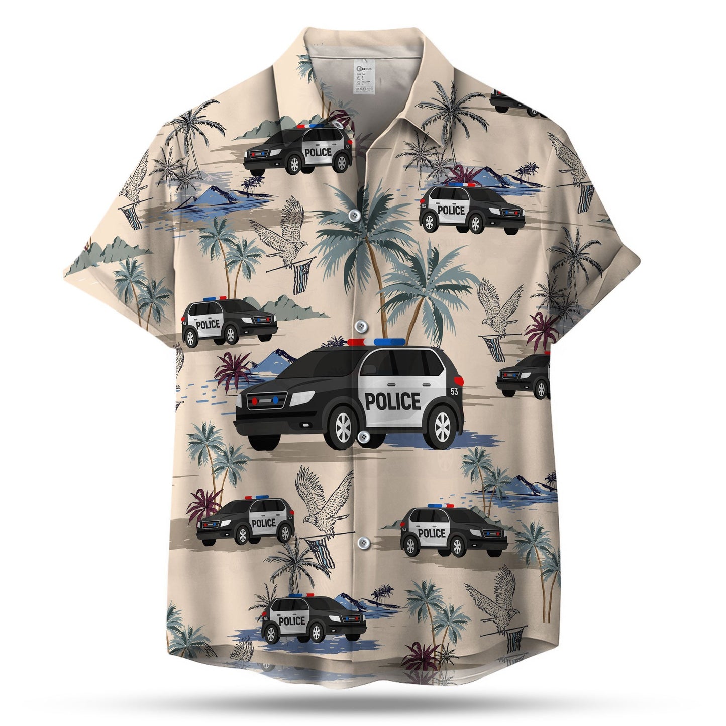 Thin Blue Line Hawaii Shirt POLICE CARS SEAMLESS PATTERN HAWAIIAN SHIRT