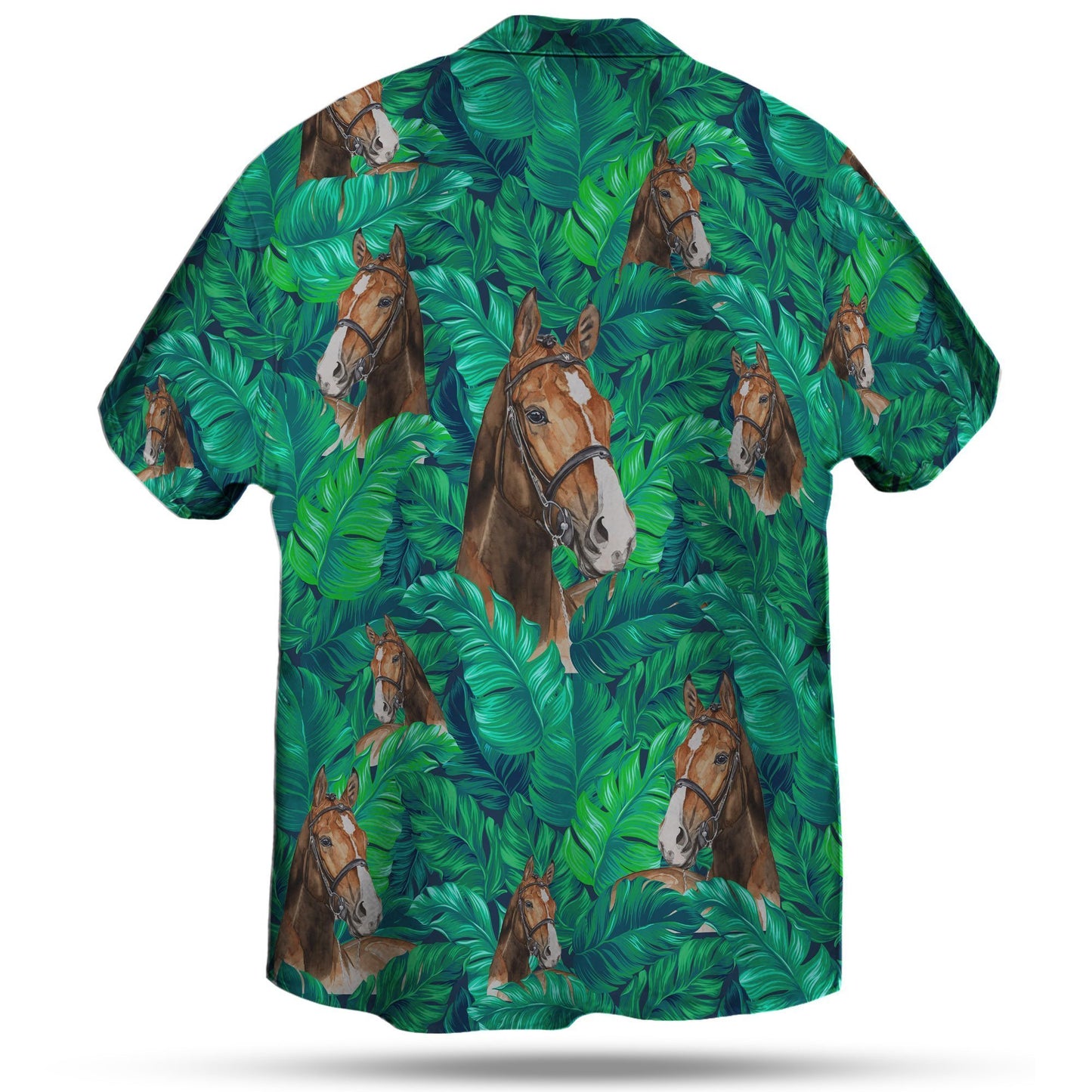 BROWN HORSE IN JUNGLE HAWAIIAN SHIRT