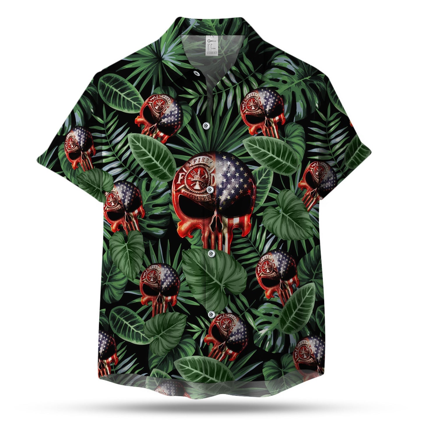 Firefighter Skull Hawaiian Shirt | Unique Beach Shirt Hawaiian