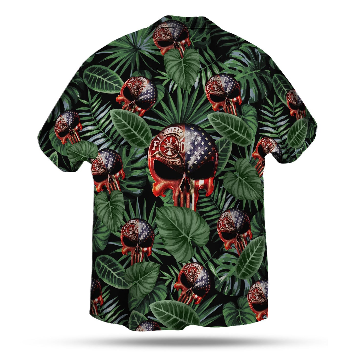 Firefighter Skull Hawaiian Shirt | Unique Beach Shirt Hawaiian