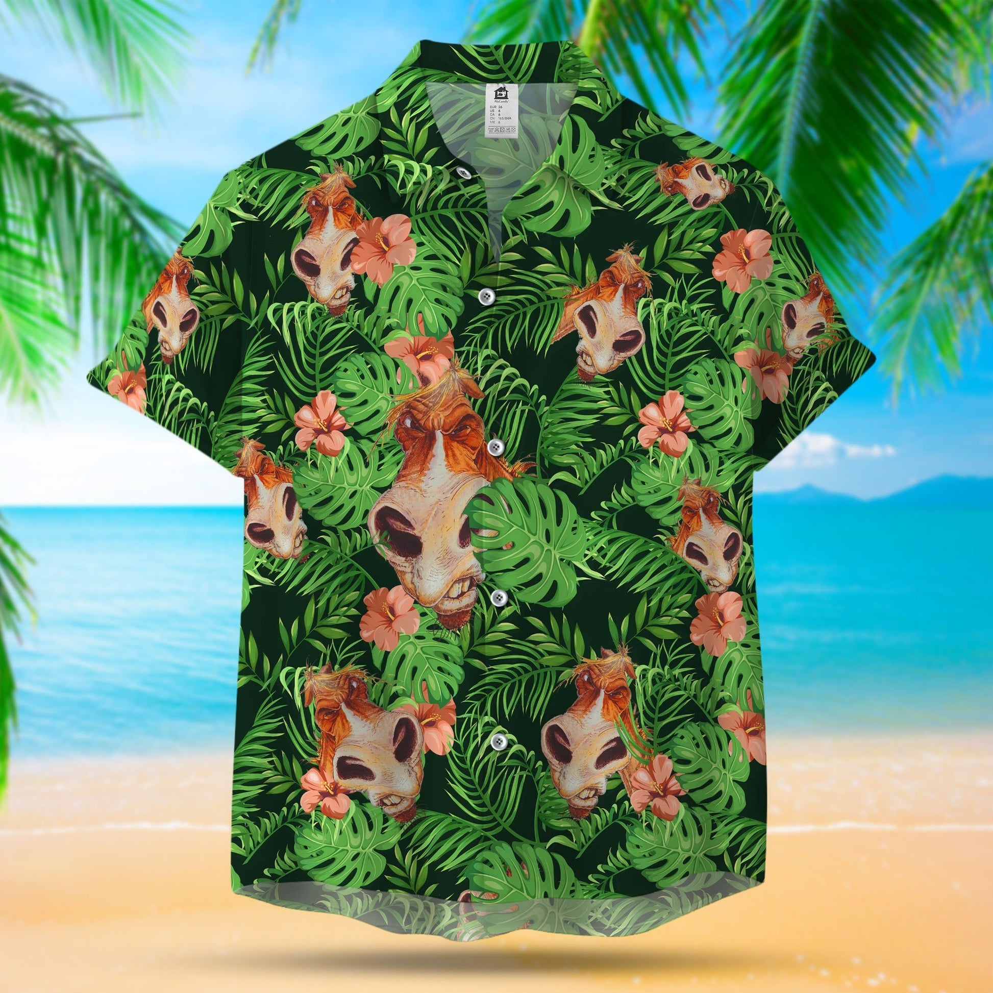 FUNNY HORSE SEAMLESS PATTERN HAWAIIAN SHIRT