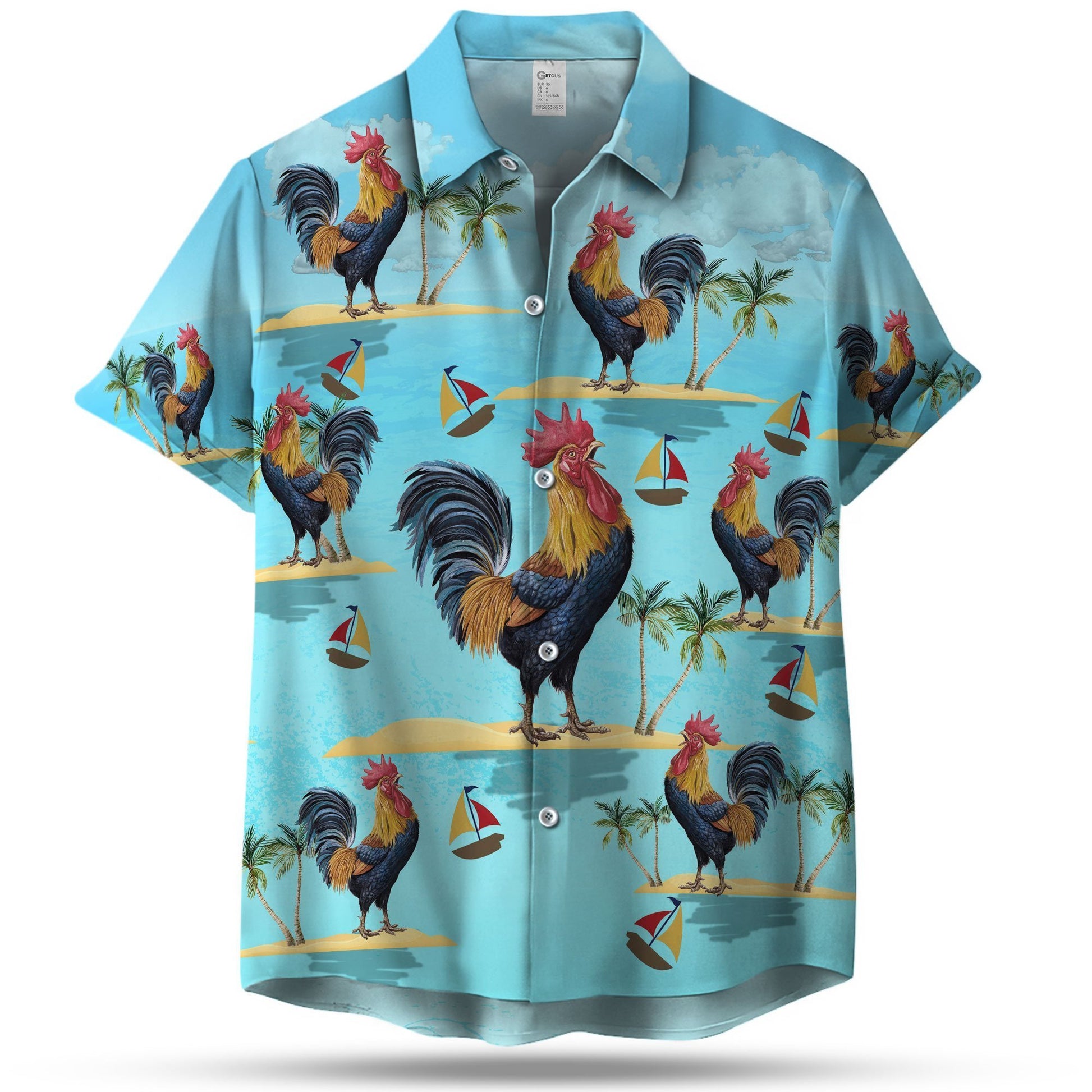 STRONG CHICKEN SEAMLESS PATTERN HAWAIIAN SHIRT