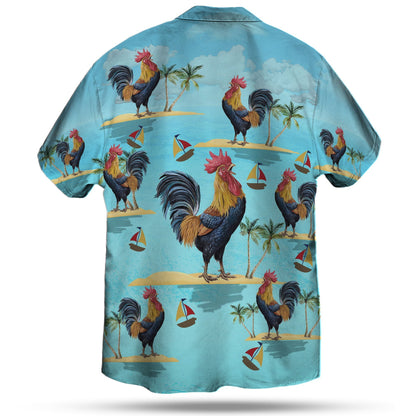 STRONG CHICKEN SEAMLESS PATTERN HAWAIIAN SHIRT