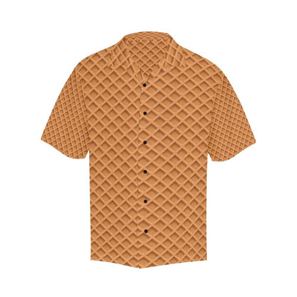 Waffle Texture Print Design Hawaiian Shirt