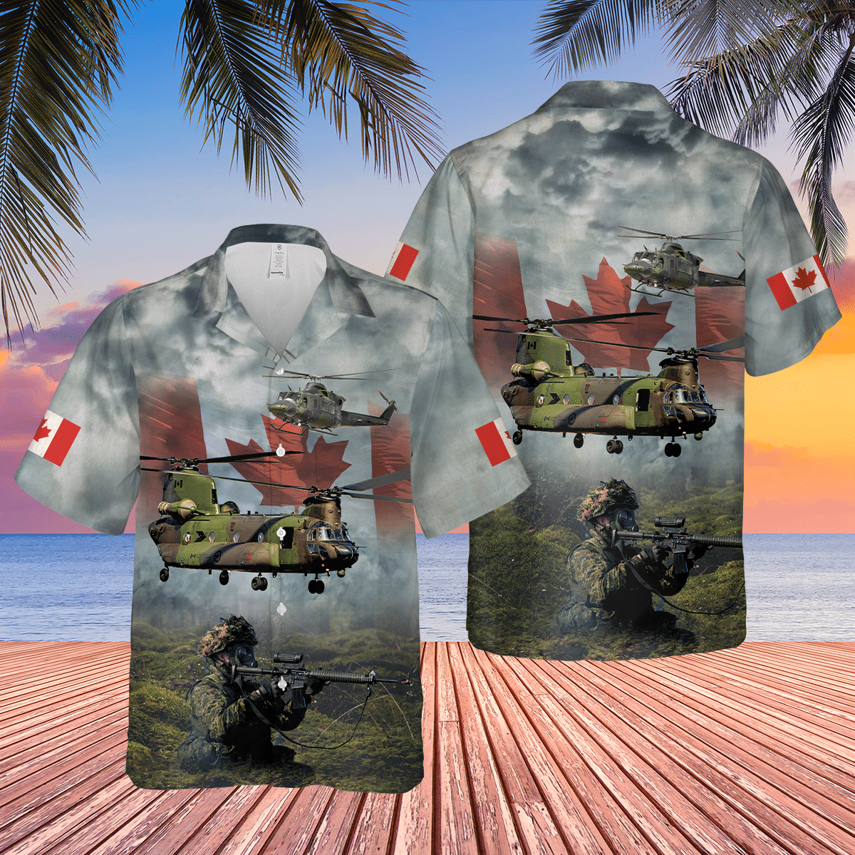 Canadian Army Tactical Aviation Soldier Short Sleeve  Gray Nice Design Unisex Hawaiian Shirt For Men And Women Dhc17063305