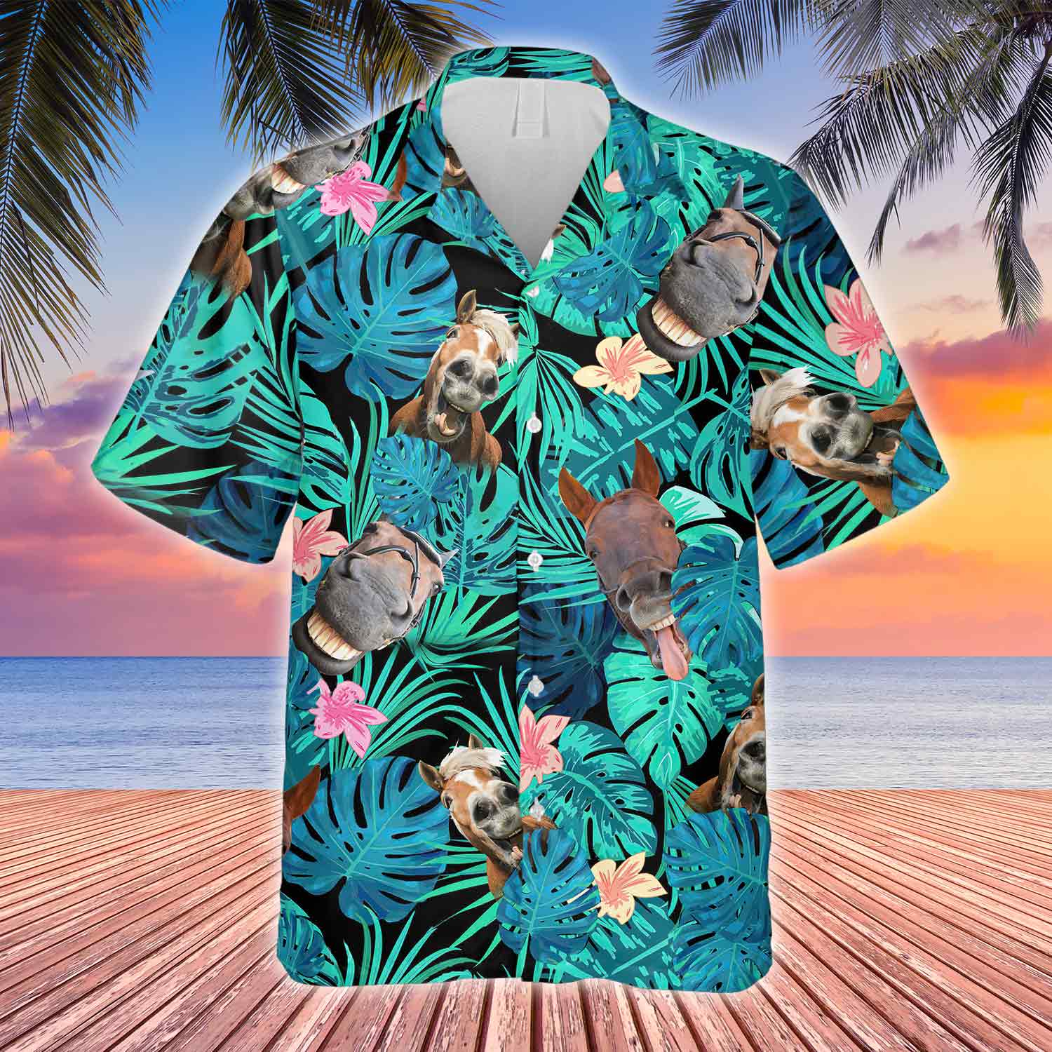 Laughing Horses Hawaiian Shirt