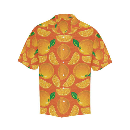 Orange Pattern Background Mens All Over Print Hawaiian Shirt