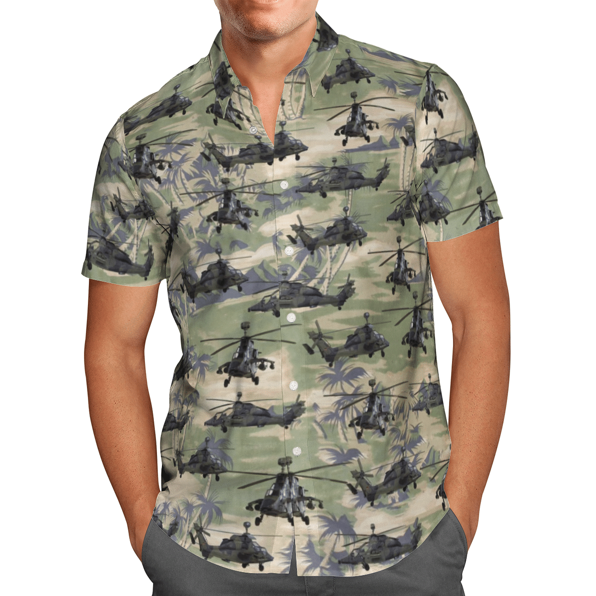 Eurocopter Tiger Germany   Green Awesome Design Unisex Hawaiian Shirt For Men And Women Dhc17063177