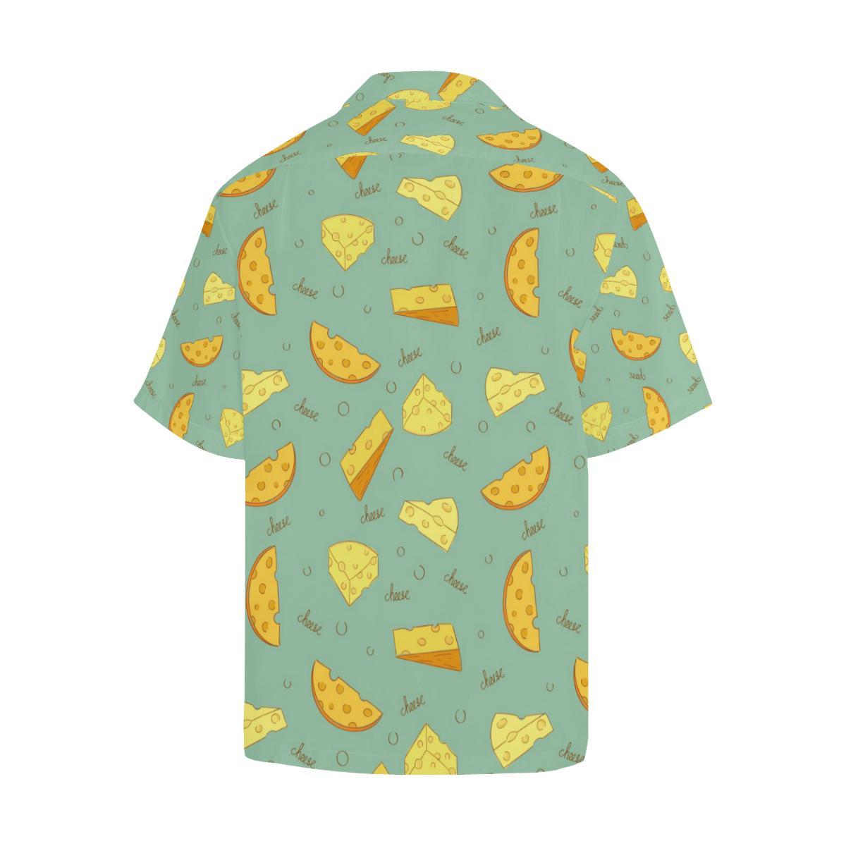 Cheese Pattern Background Mens All Over Print Hawaiian Shirt