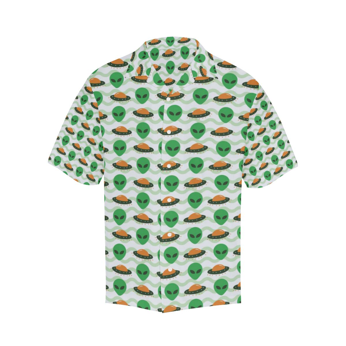 Alien Pattern Print Design 02 Mens All Over Hawaiian Shirt