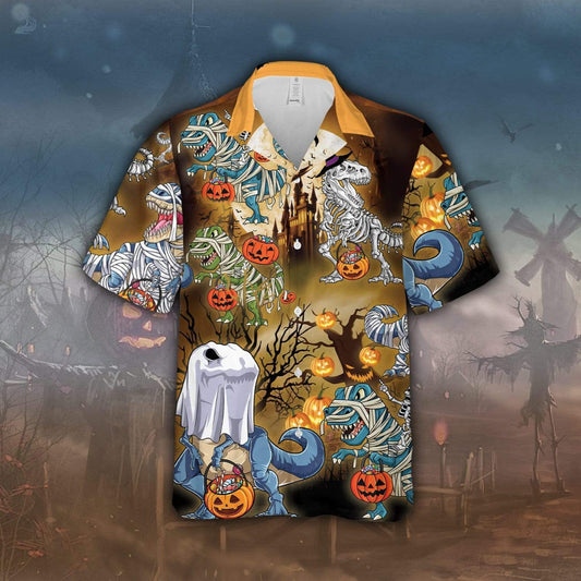 Amazing Halloween Dinosaur Hawaiian Aloha Shirts #2909V