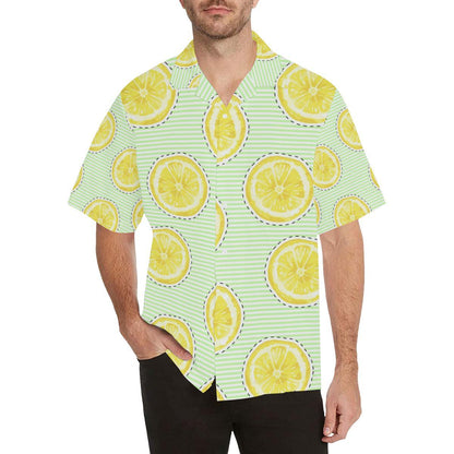 Slice Of Lemon Pattern Mens All Over Print Hawaiian Shirt