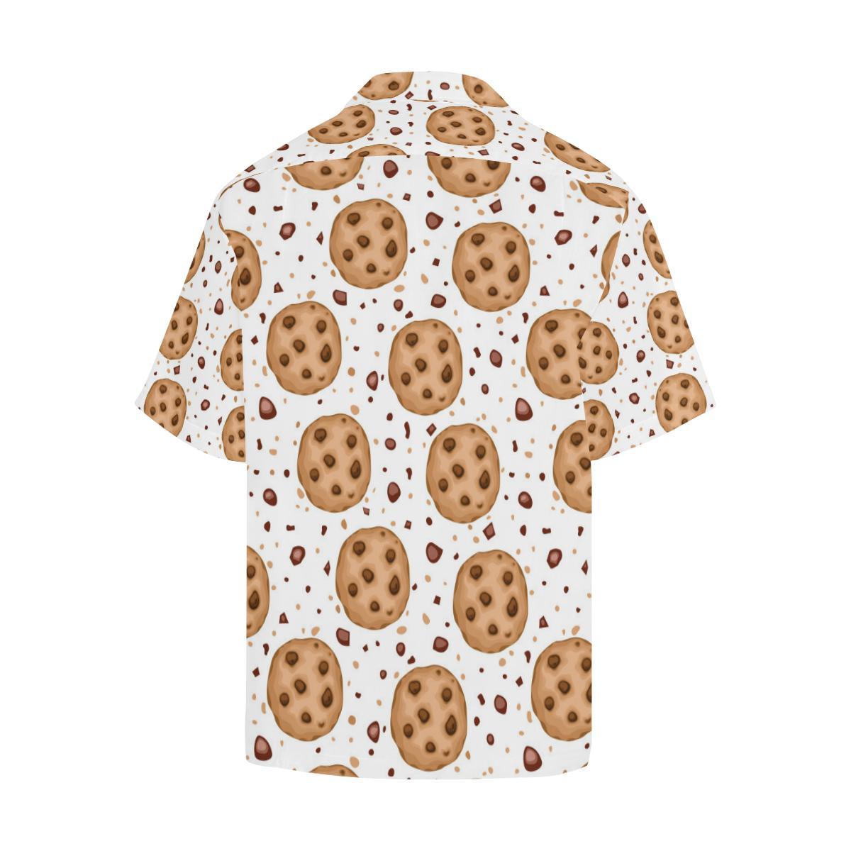 Chocolate Chip Cookie Pattern Mens All Over Print Hawaiian Shirt