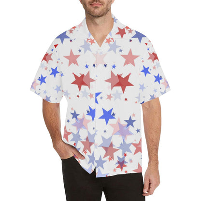 Usa Star Pattern Mens All Over Print Hawaiian Shirt
