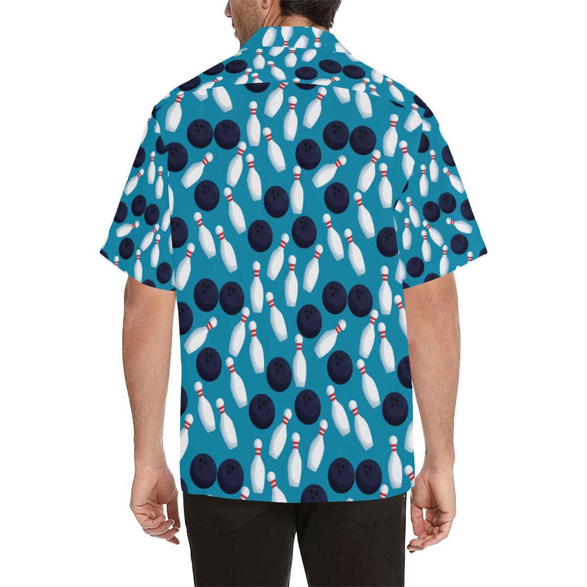 Bowling Pin Pattern Print Design 0 Hawaiian Shirt