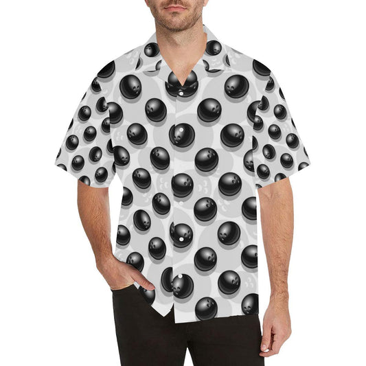 Bowling Ball Pattern Mens All Over Print Hawaiian Shirt