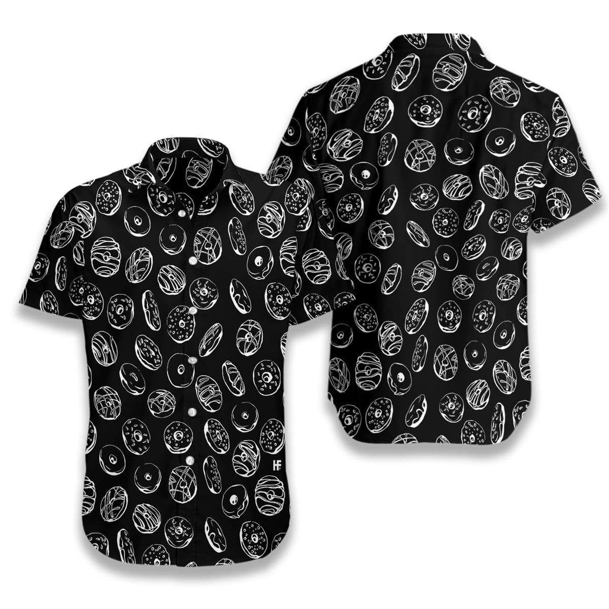 B&amp;amp;W Doughnut Unisex Hawaiian Aloha Shirts