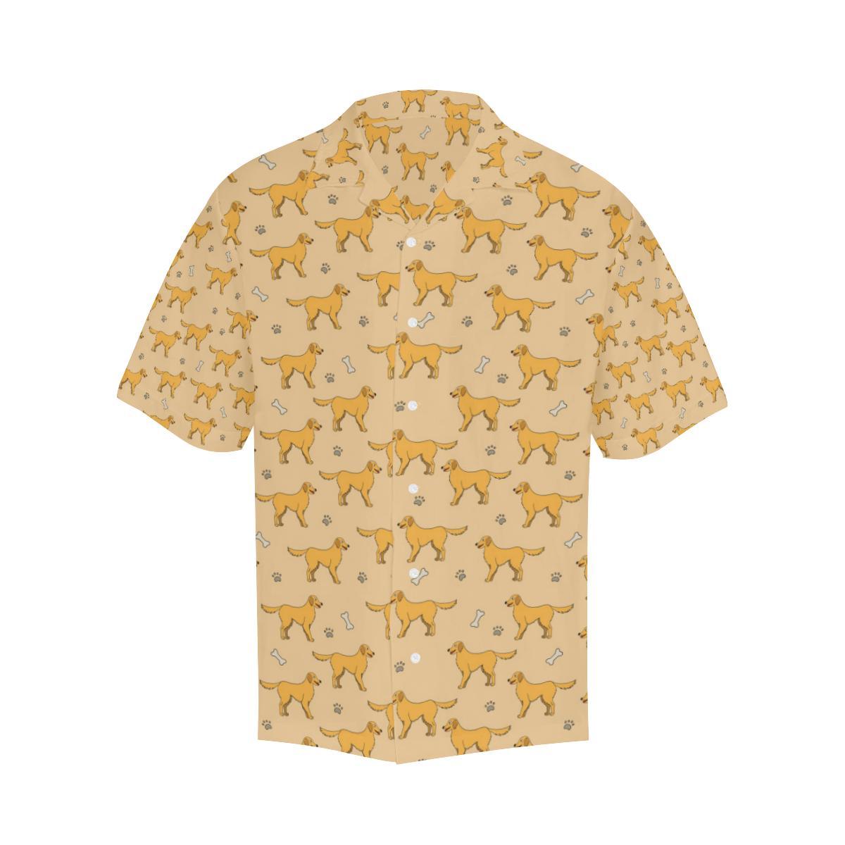 Golden Retriever Pattern Print Design 04 Mens All Over Hawaiian Shirt