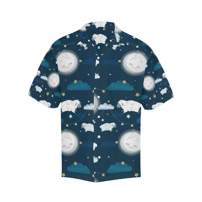 Sheep Playing Could Moon Pattern Mens All Over Print Hawaiian Shirt