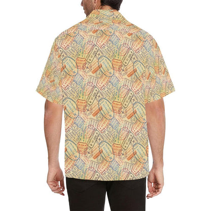 Travel Stamp Print Design Hawaiian Shirt