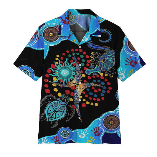 3D Blue Turtle Lizard Hawaii Shirt