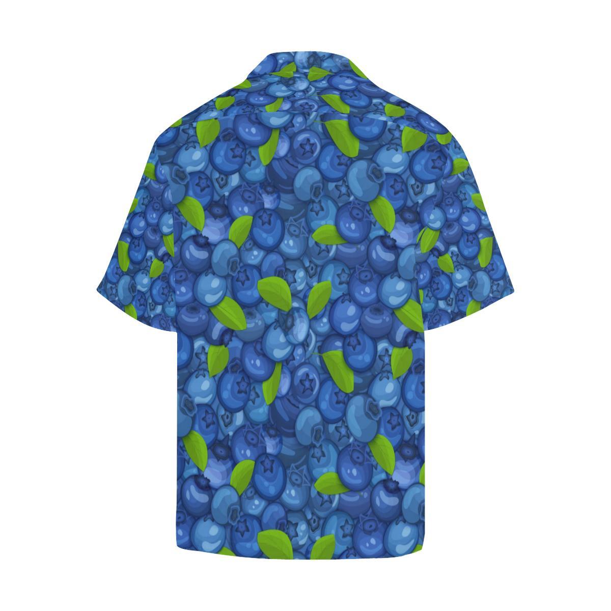 Blueberry Pattern Background Mens All Over Print Hawaiian Shirt