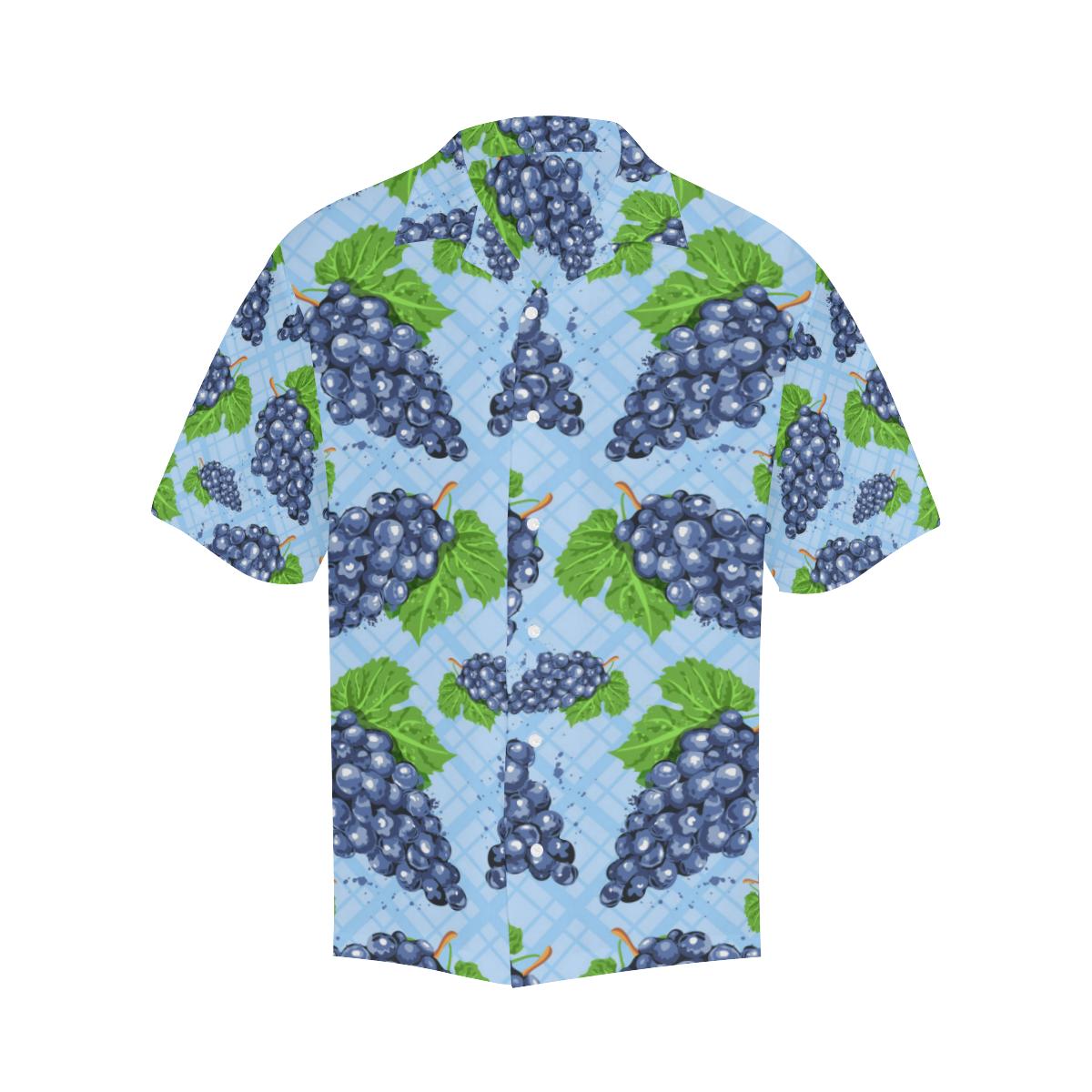 Watercolor Grape Pattern Mens All Over Print Hawaiian Shirt