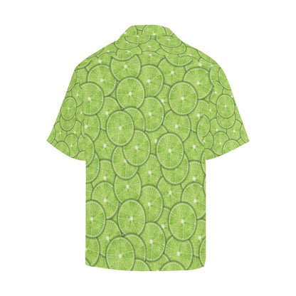 Slices Of Lime Pattern Mens All Over Print Hawaiian Shirt