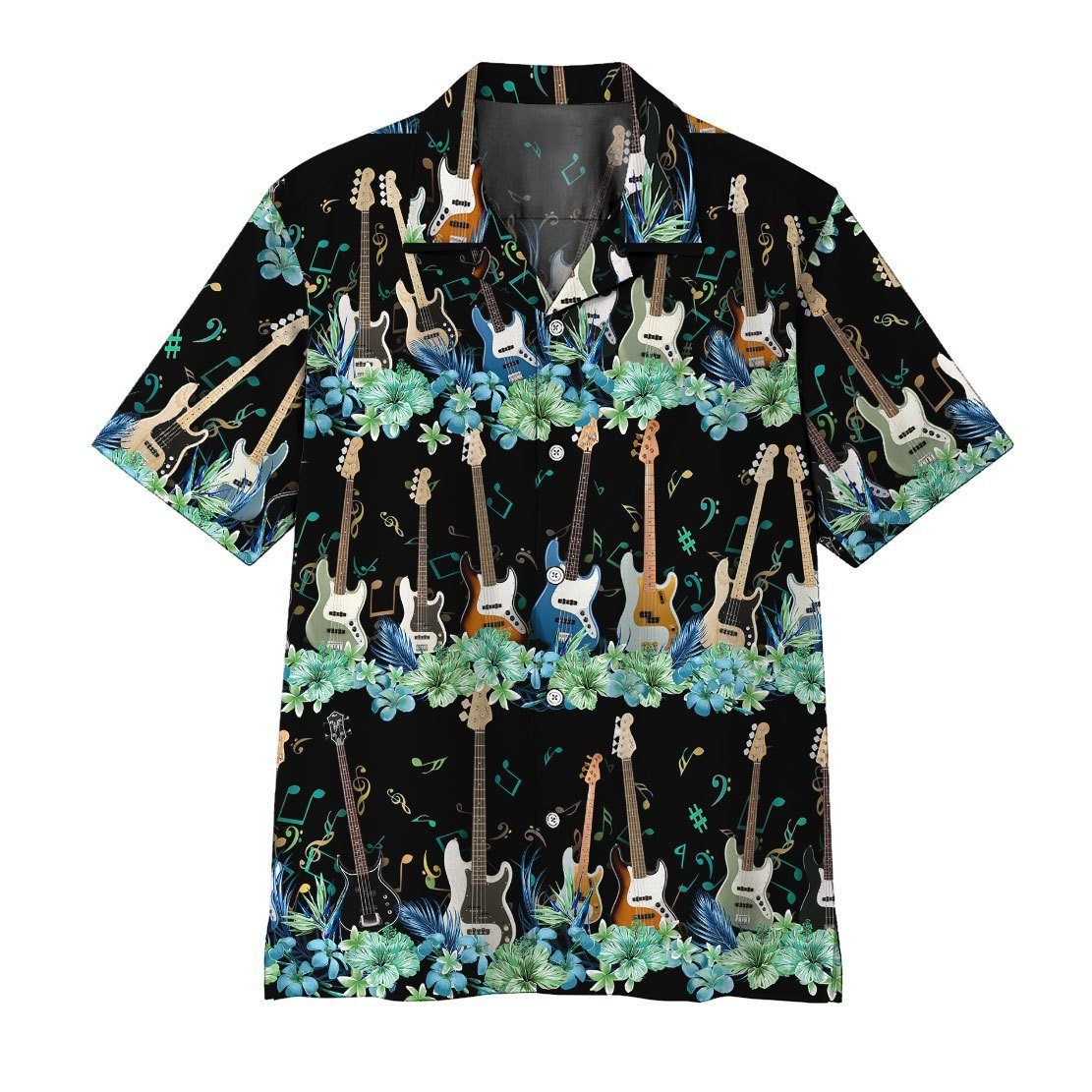  3D Bass Guitar Hawaii Shirt