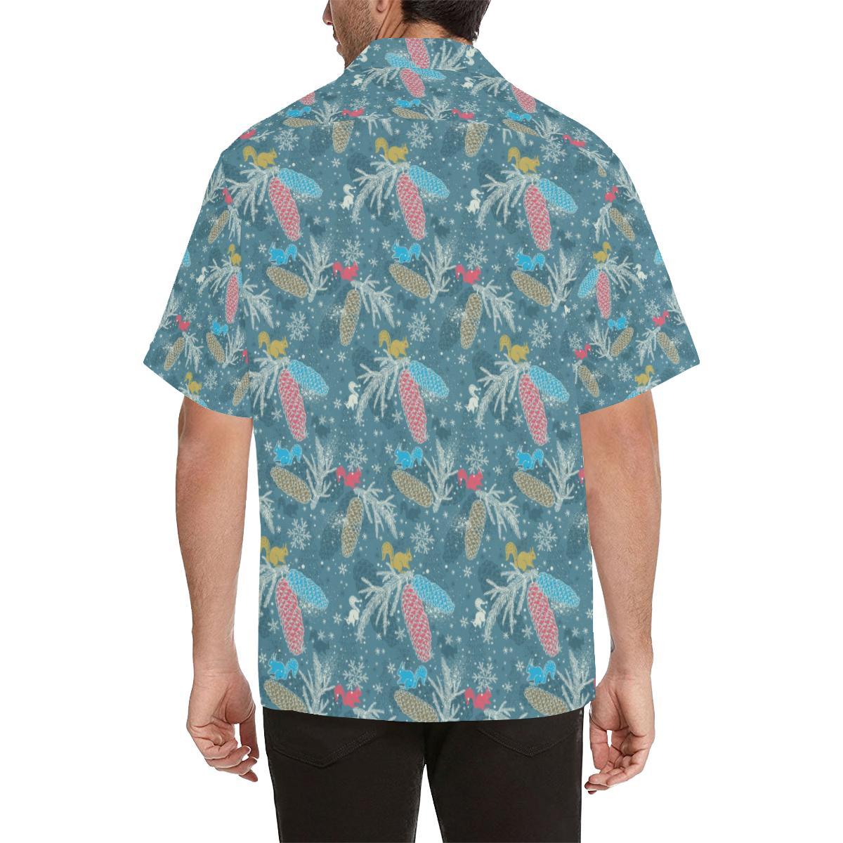 Squirrel Pattern Print Design 01 Mens All Over Hawaiian Shirt