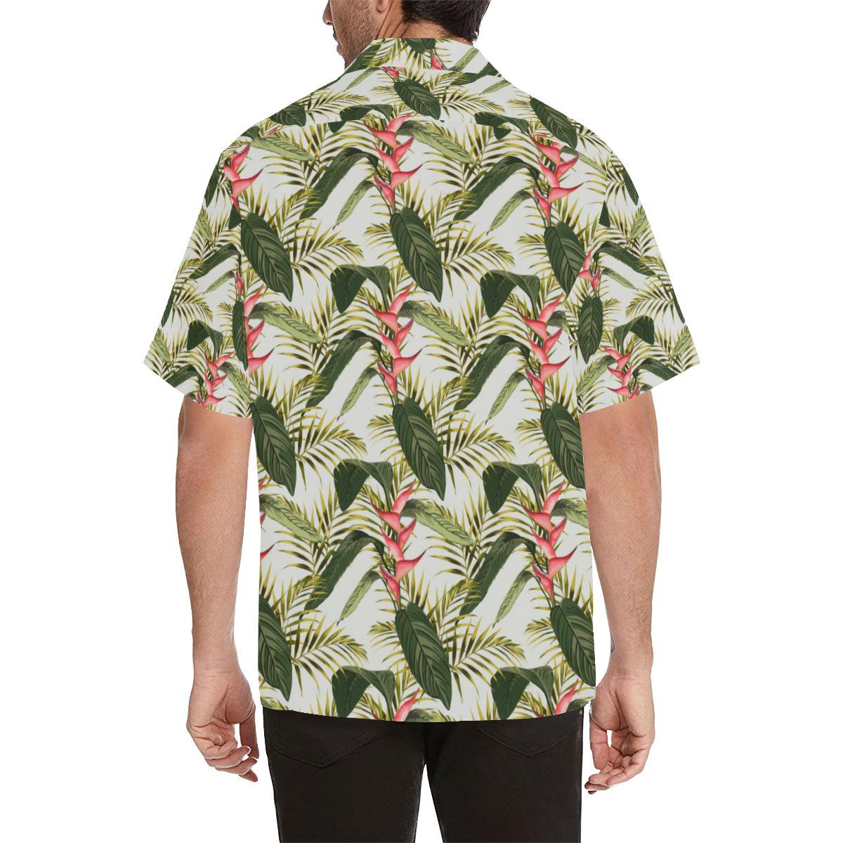 Heliconia Pattern Mens All Over Print Hawaiian Shirt