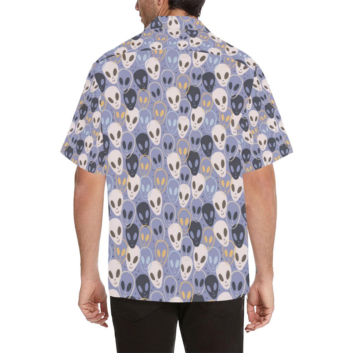 Alien Pattern Print Design 05 Mens All Over Hawaiian Shirt