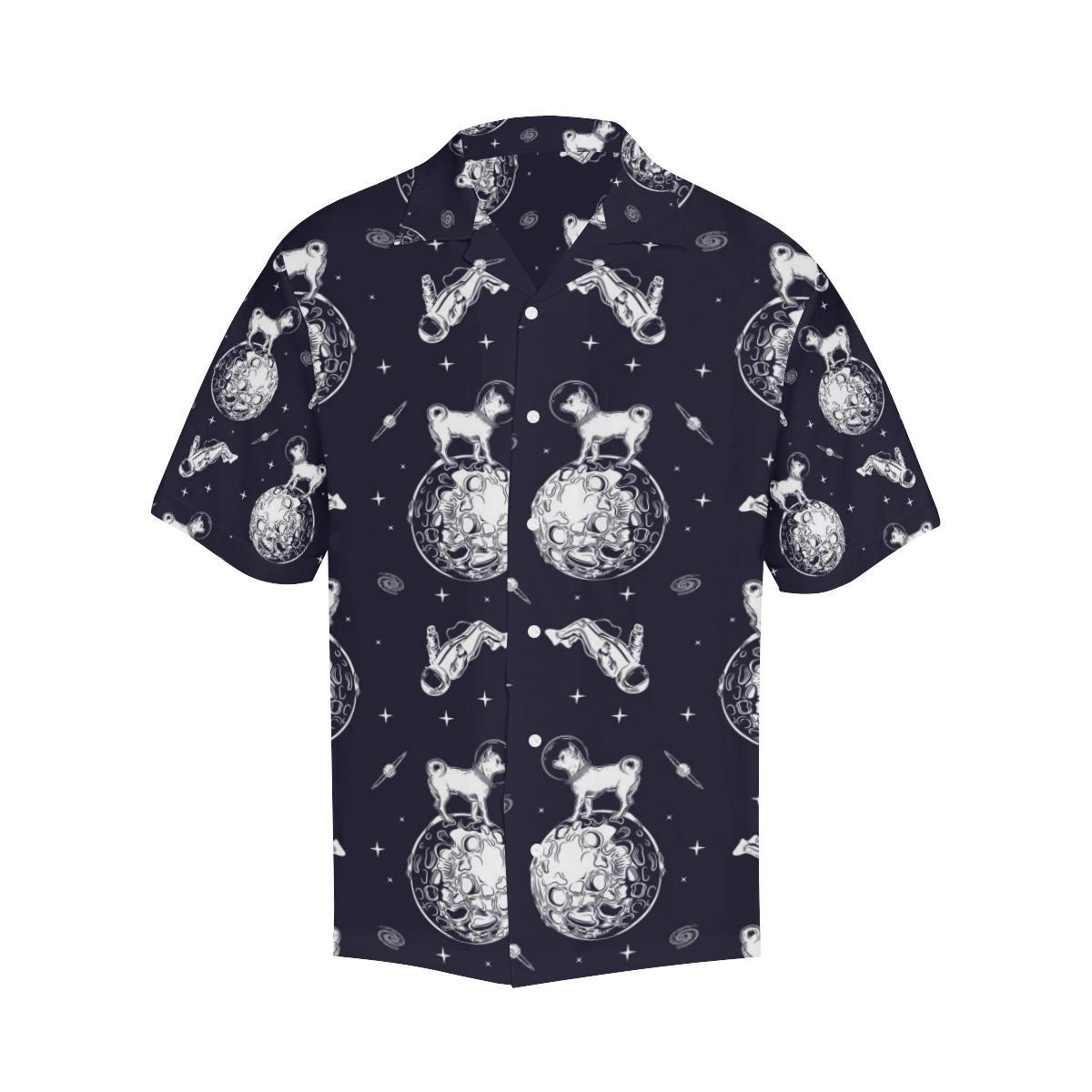 Chihuahua Space Helmet. Astronaut Pattern Mens All Over Print Hawaiian Shirt