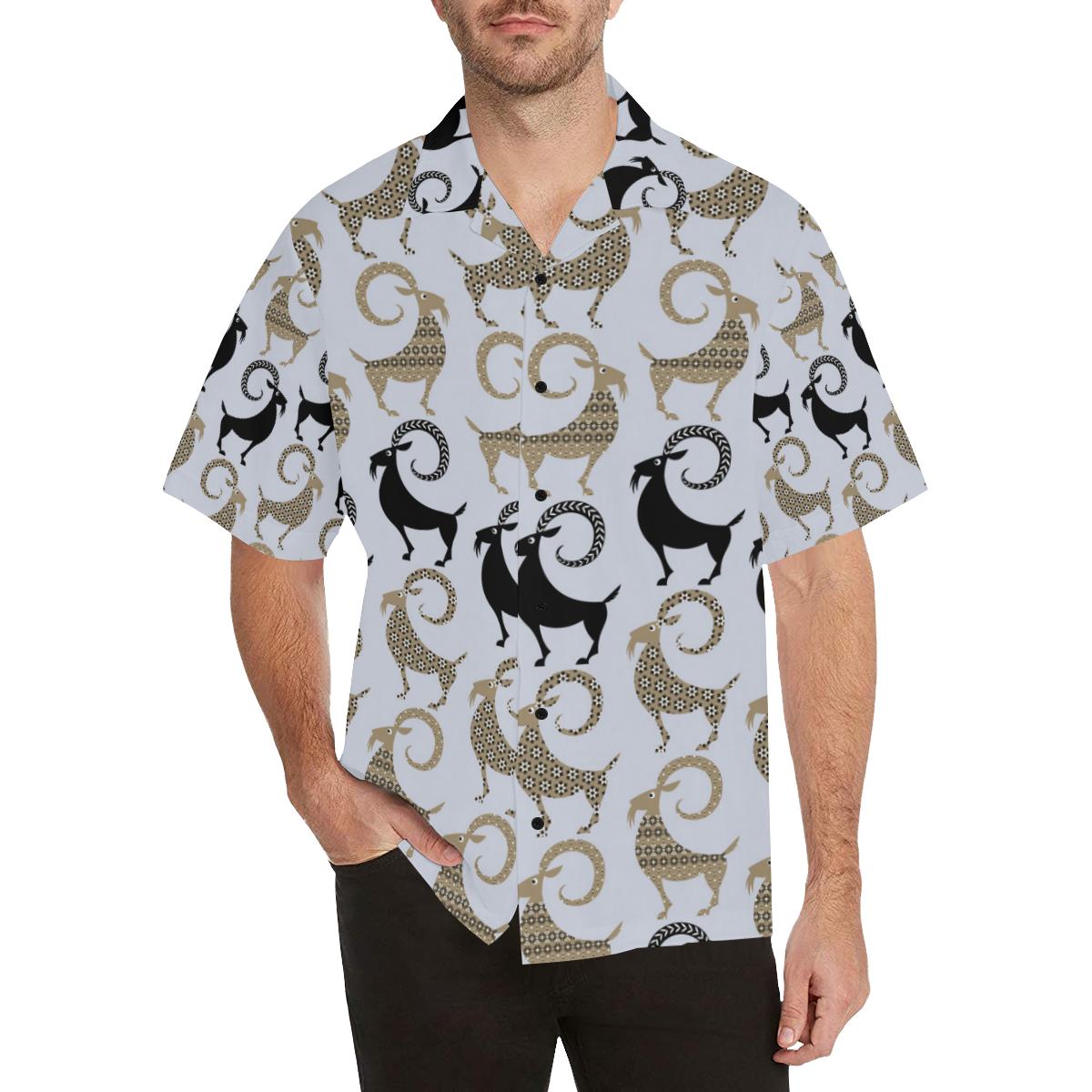 Goat Pattern Print Design Hawaiian Shirt