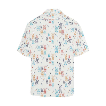 Hand Drawn Windmill Pattern Mens All Over Print Hawaiian Shirt