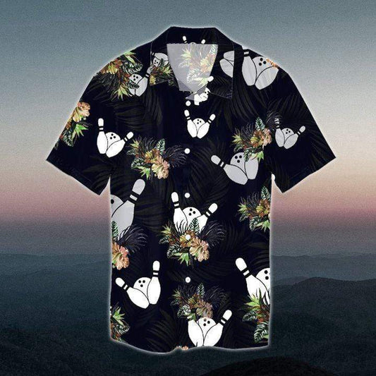 Bowling Black Unisex Hawaiian Aloha Shirts