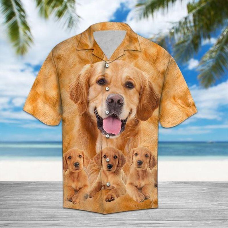 Golden Retriever Great   Orange Nice Design Unisex Hawaiian Shirt  