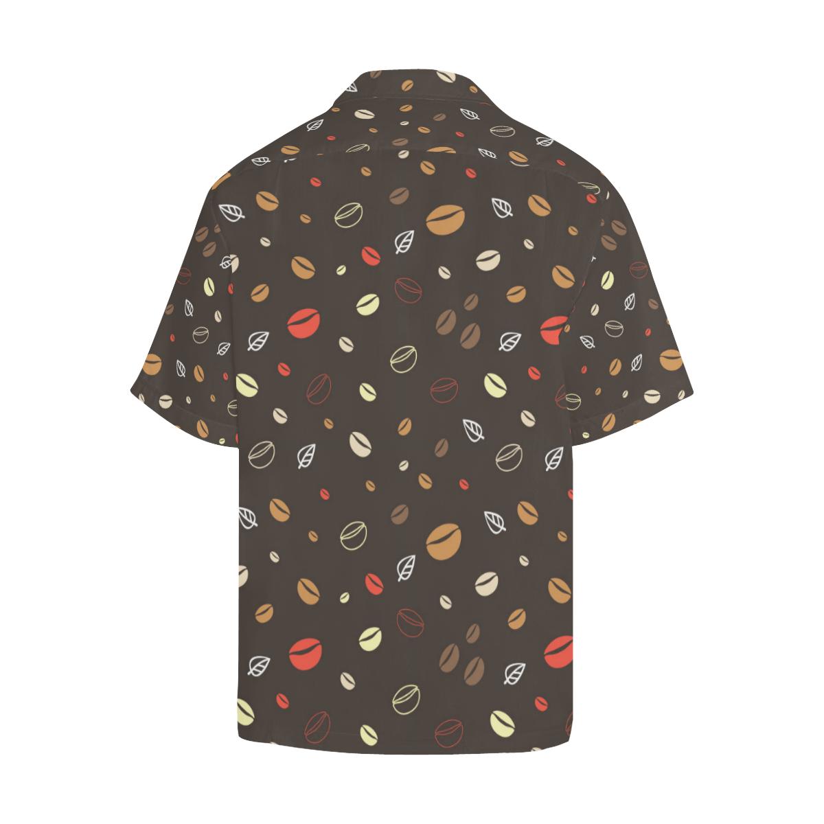 Coffee Bean Leave Pattern Mens All Over Print Hawaiian Shirt