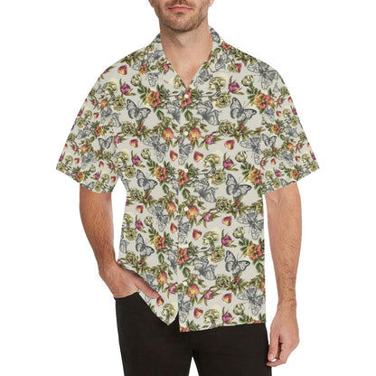 Butterfly Flower Pattern Print Design Hawaiian Shirt