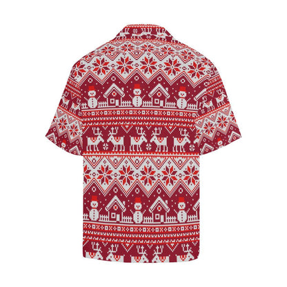 Snowman Sweater Printed Pattern Mens All Over Print Hawaiian Shirt