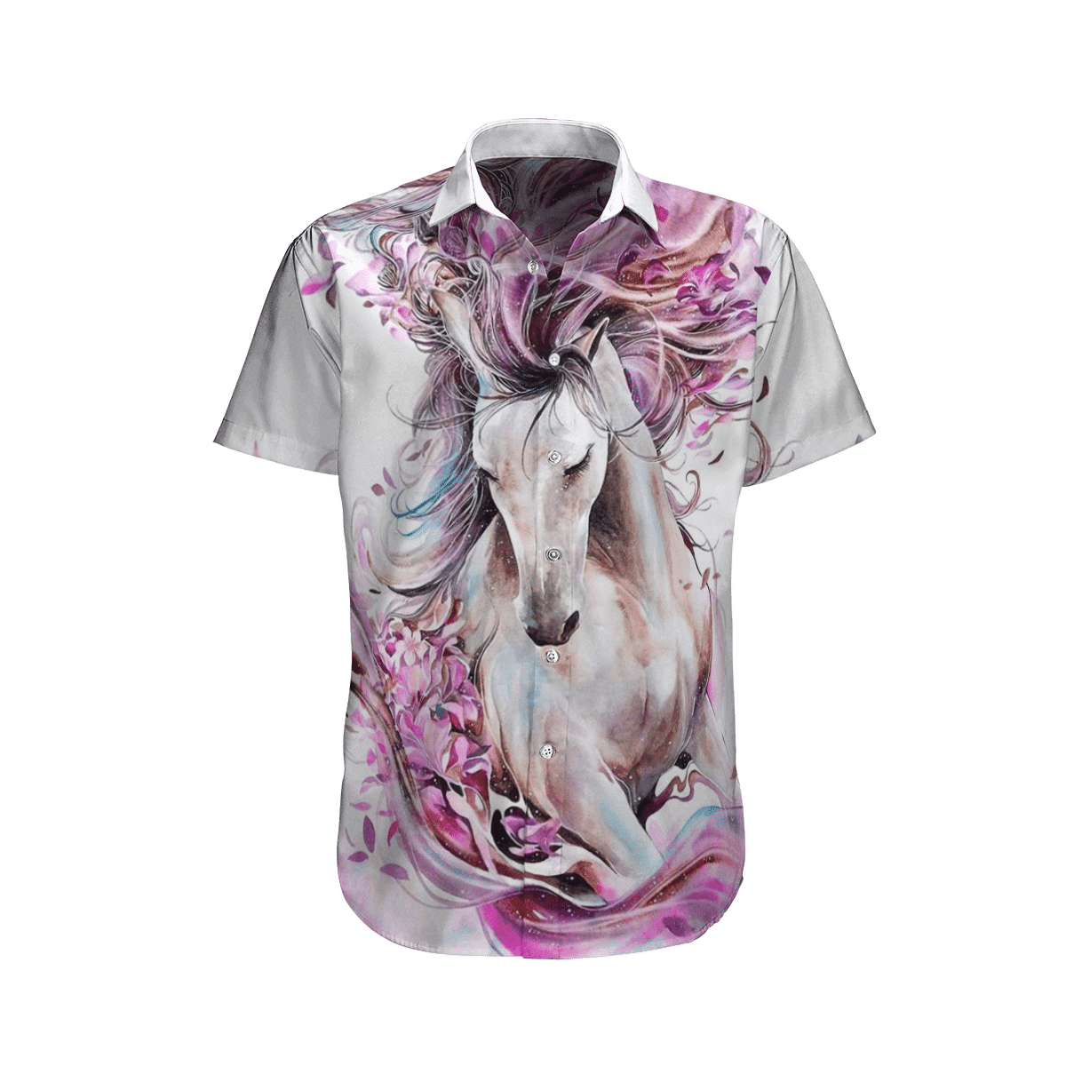 Horse  White Awesome Design Unisex Hawaiian Shirt  