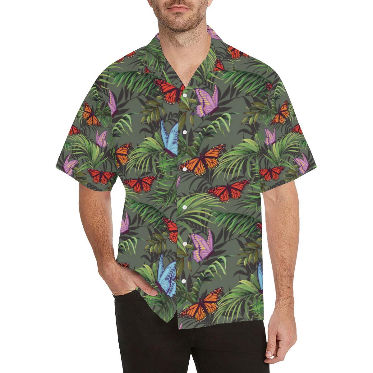 Monarch Butterfly Pattern Print Design Hawaiian Shirt