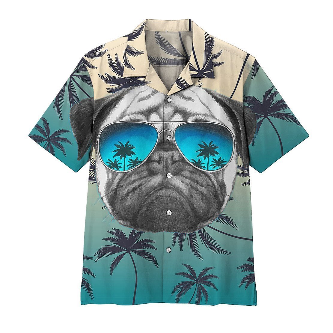   3D Pug Summer Vibe Hawaii Shirt