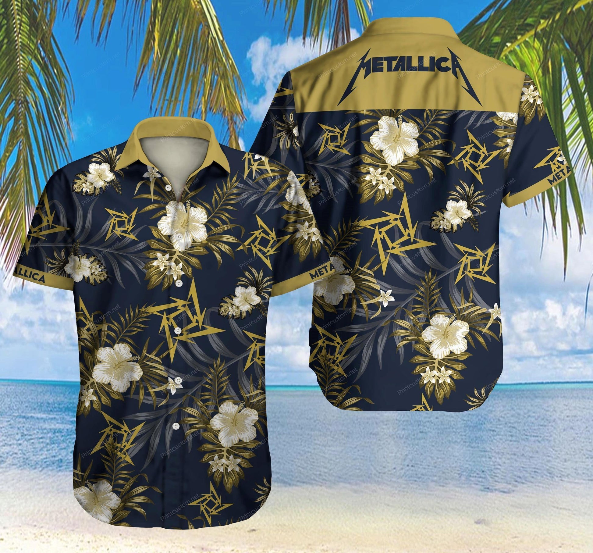 Beach Shirt Tlmus-Metallica Hawaii Shirt