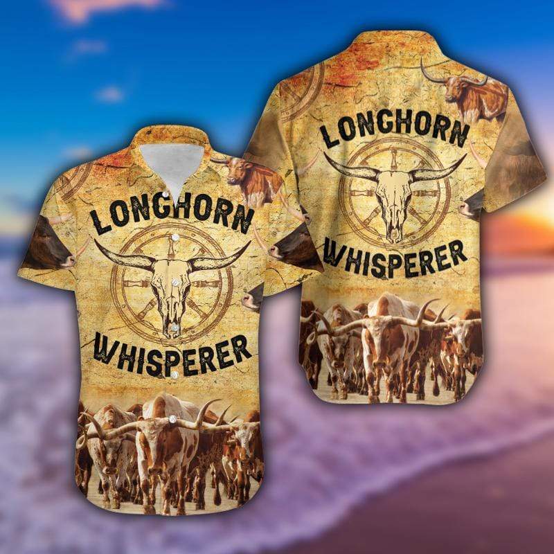 Hawaiian Aloha Shirts Longhorn Whisperer #70421V